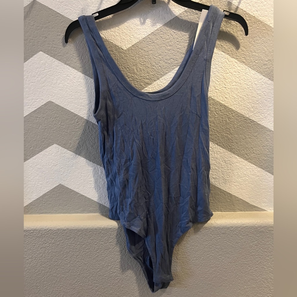 Blue Sleeveless Bodysuit